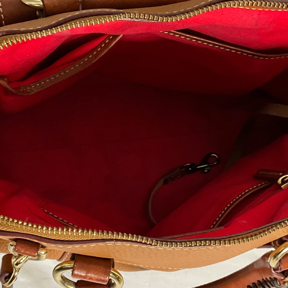 Dooney & Bourke Aubrey Pebble Leather Satchel / Shoulder Bag & Wallet, Caramel - Picture 16 of 16